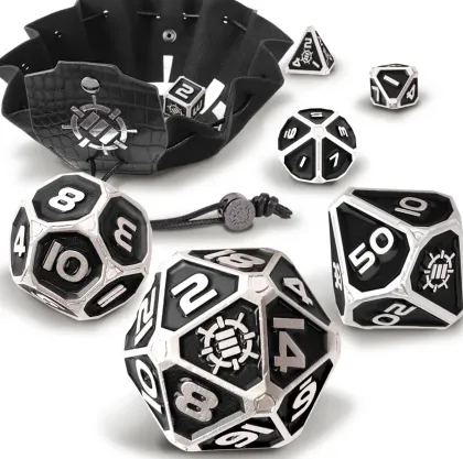 ENHANCE - RPG Metal Dice Set Collector's Edition: Black (7-delig)