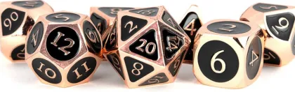 FanRoll - Dice Set: Antique Copper with Black Enamel (7 stuks)