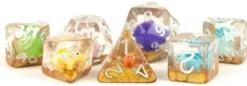 FanRoll - Dice Set: Rainbow Dinosaur (7-delig)