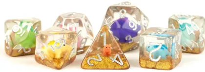 FanRoll - Dice Set: Rainbow Dinosaur (7-delig)