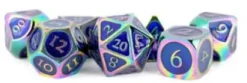 FanRoll - Dice Set: Rainbow with Blue Enamel (7 stuks)
