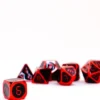 FanRoll - Dice Set: Red with Black Enamel(7-delig)