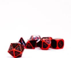 FanRoll - Dice Set: Red with Black Enamel(7-delig)