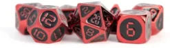 FanRoll - Dice Set: Red with Black Enamel(7-delig)