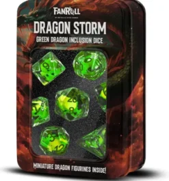 FanRoll Dragon Storm - Inclusion Dice Set: Green Dragon (7-delig)