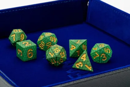 FanRoll Dragon Storm -Sharp Edge Silicone Dice Set: Green Dragon Scales (7-delig)
