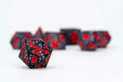 FanRoll Dragon Storm - Sharp Edge Silicone Dice Set: Black Dragon Scales (7-delig)