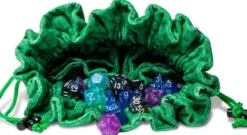 FanRoll - Dragon Storm Velvet Compartment Dice Bag: Green Dragon Scales
