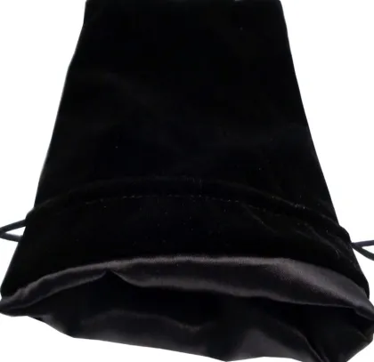 FanRoll - Large Velvet Dice Bag: Black with Black Satin