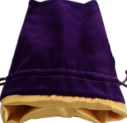 FanRoll - Large Velvet Dice Bag: Purple with Golden Satin