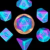 FanRoll - Mini Dice Set: Turquoise/Purple Marble (7-delig)
