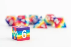 FanRoll -Sharp Edge Silicone Dice Set: Rainbow (7-delig)