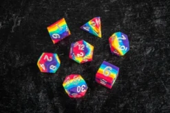 FanRoll -Sharp Edge Silicone Dice Set: Rainbow (7-delig)