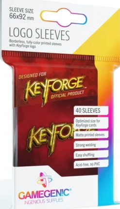 Gamegenic KeyForge Logo Sleeves: Red (40 stuks)