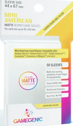 Gamegenic Matte Board Game Sleeves - Yellow 44 x 67 mm (50 stuks)