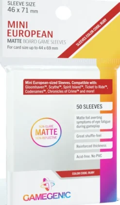 Gamegenic Matte Board Game Sleeves - Ruby 46 x 71 mm (50 stuks)