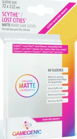 Gamegenic Matte Board Game Sleeves - Magenta 72 x 112 (60 stuks)