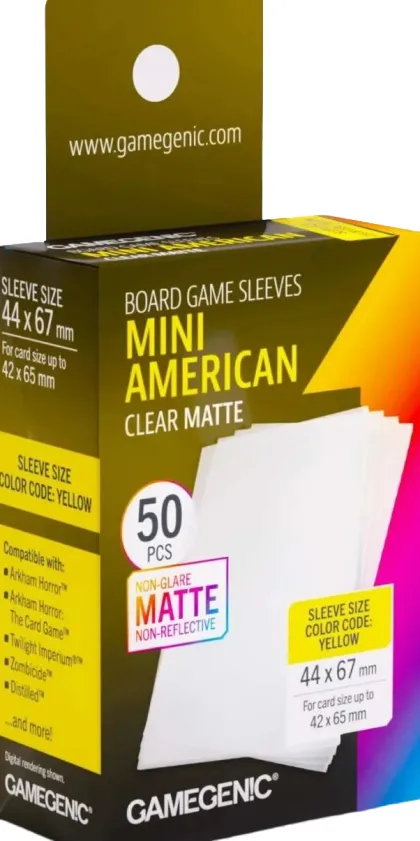 Gamegenic Mini American Board Game Sleeves - Clear Matte 44 x 71 mm (50 stuks)