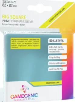 Gamegenic Prime Board Game Sleeves - Lime 82 x 82 mm (50 stuks)