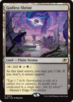 Godless Shrine (foil) - Edge of Eternities Planeswalker Stamped