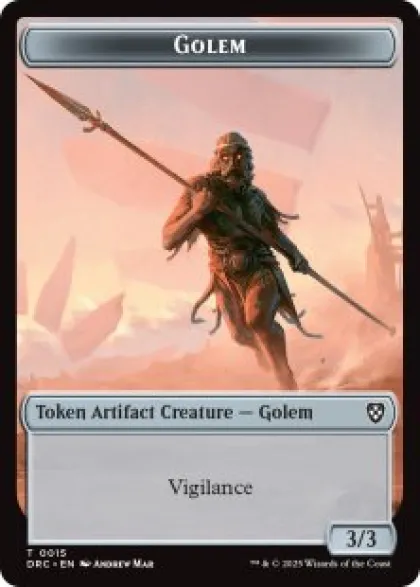 Golem token (#15) (foil) (3/3) - Aetherdrift Commander