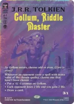 Gollum, Riddle Master (#277) (surge foil) (borderless) - The Hobbit Varianten