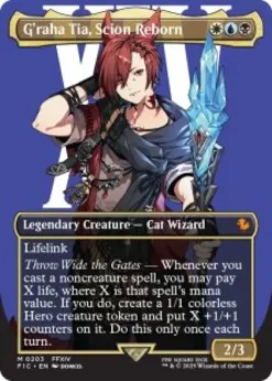 G'raha Tia, Scion Reborn (#203) (foil) (borderless) - Final Fantasy Commander Varianten