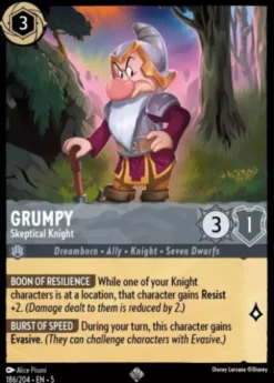 Grumpy, Skeptical Knight (foil) - Shimmering Skies