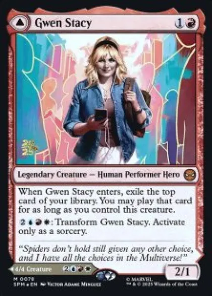Gwen Stacy (foil) - Marvel's Spider-Man Prerelease Promo's