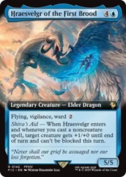 Hraesvelgr of the First Brood (foil) (extended art) - Final Fantasy Commander Varianten