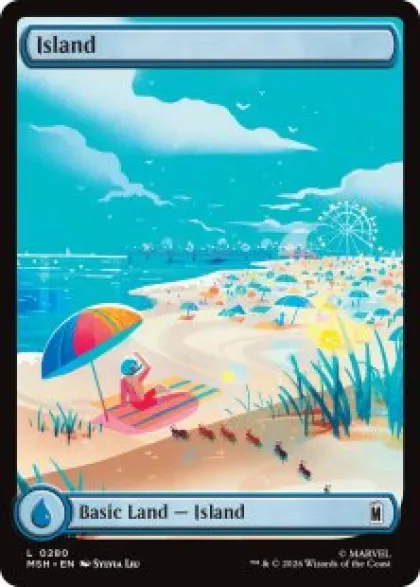 Island (#280) (foil) (full art) - Marvel Super Heroes
