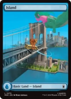 Island (#279) (foil) (full art) - Marvel Super Heroes