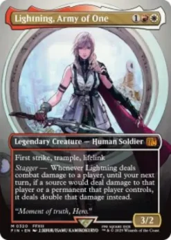 Lightning, Army of One (#320) (foil) (borderless) - Final Fantasy Varianten