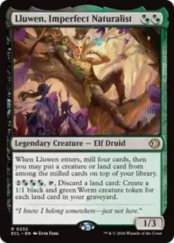 Lluwen, Imperfect Naturalist (foil) - Lorwyn Eclipsed Planeswalker Stamped