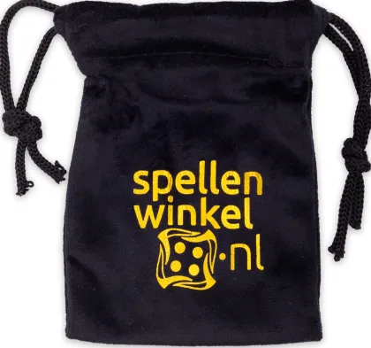 Luxe dobbelsteenzakje Bazaar of Magic & Spellenwinkel.nl (Zwart met goud)