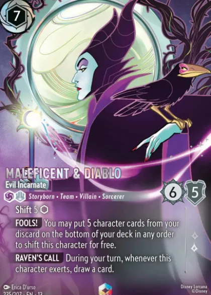 Maleficent & Diablo, Evil Incarnate (foil) (borderless) - Attack of the Vine!