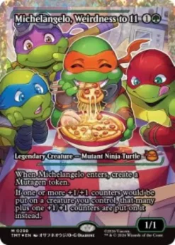 Michelangelo, Weirdness to 11 (#298) (fracture foil) (showcase) - Teenage Mutant Ninja Turtles Varianten