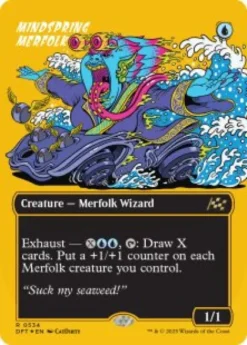 Mindspring Merfolk (#534) (first-place foil) (borderless) - Aetherdrift First-Place Box Toppers