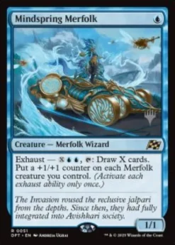 Mindspring Merfolk (foil) - Aetherdrift Planeswalker Stamped