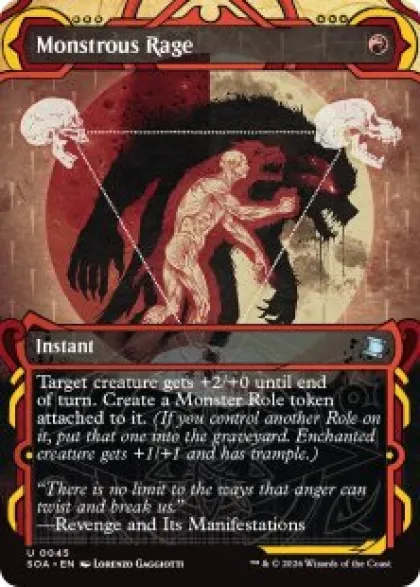Monstrous Rage (#045) (foil) (showcase) - Secrets of Strixhaven Mystical Archive