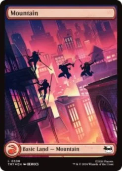 Mountain (#308) (surge foil) (full art) - Teenage Mutant Ninja Turtles