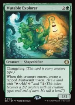 Mutable Explorer (foil) - Lorwyn Eclipsed Planeswalker Stamped