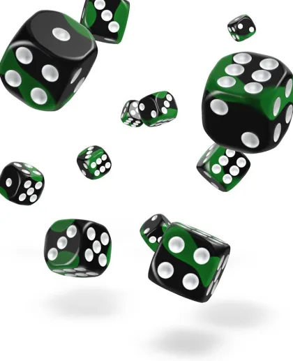 Oakie Doakie Dice Set D6 Glow in the Dark: Biohazard (36 stuks)