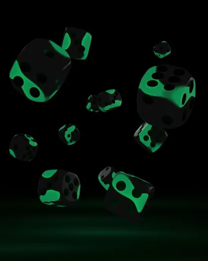 Oakie Doakie Dice Set D6 Glow in the Dark: Biohazard (36 stuks)
