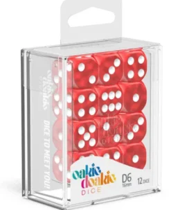 Oakie Doakie Dice Set D6 Marble: Red (12 stuks)