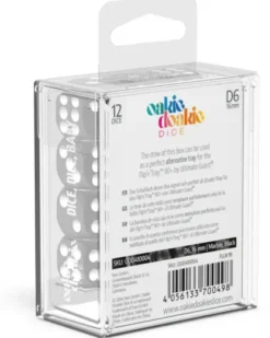 Oakie Doakie Dice Set D6 Marble: Black (12 stuks)