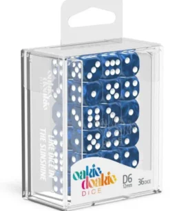 Oakie Doakie Dice Set D6 Marble: Blue (36 stuks)