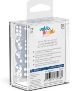 Oakie Doakie Dice Set D6 Marble: Blue (12 stuks)