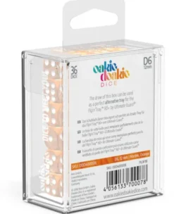Oakie Doakie Dice Set D6 Marble: Orange (36 stuks)
