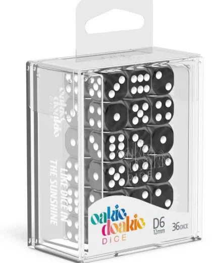 Oakie Doakie Dice Set D6 Marble: Black (36 stuks)